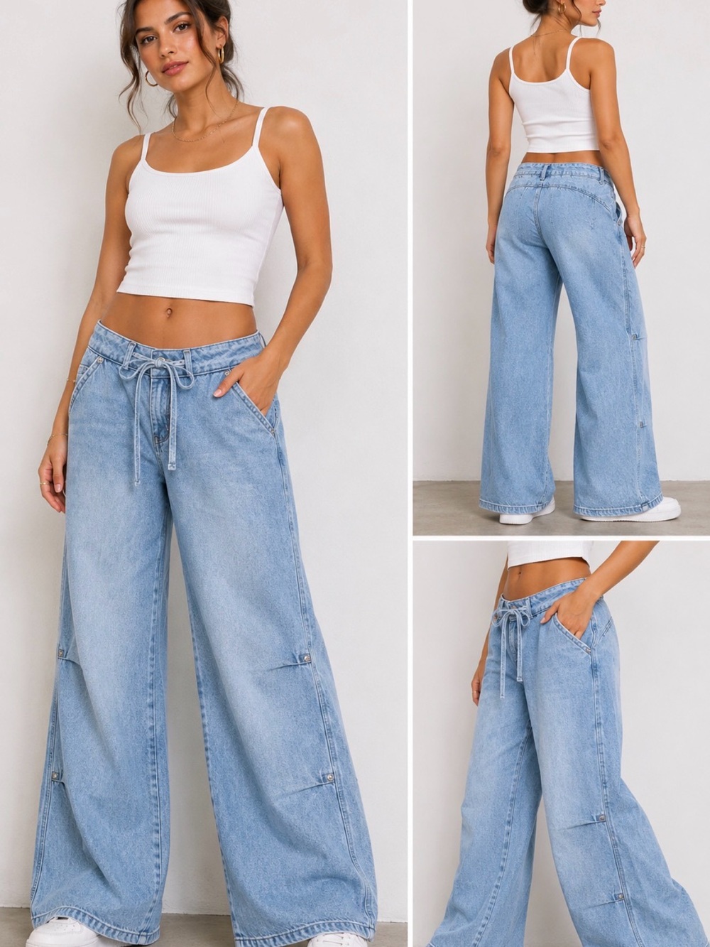 REWASH Low Pro Relaxed Sporty Jeans Size 3/26 Light Wash NWT